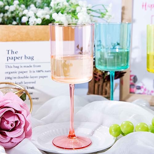 Miniatura 4 de Ciaell Paquete de 4 vasos de plástico para beber  Vasos de plástico de 10 onzas con tallo  Vasos desechables perfectos para fiestas, bodas, piscina,