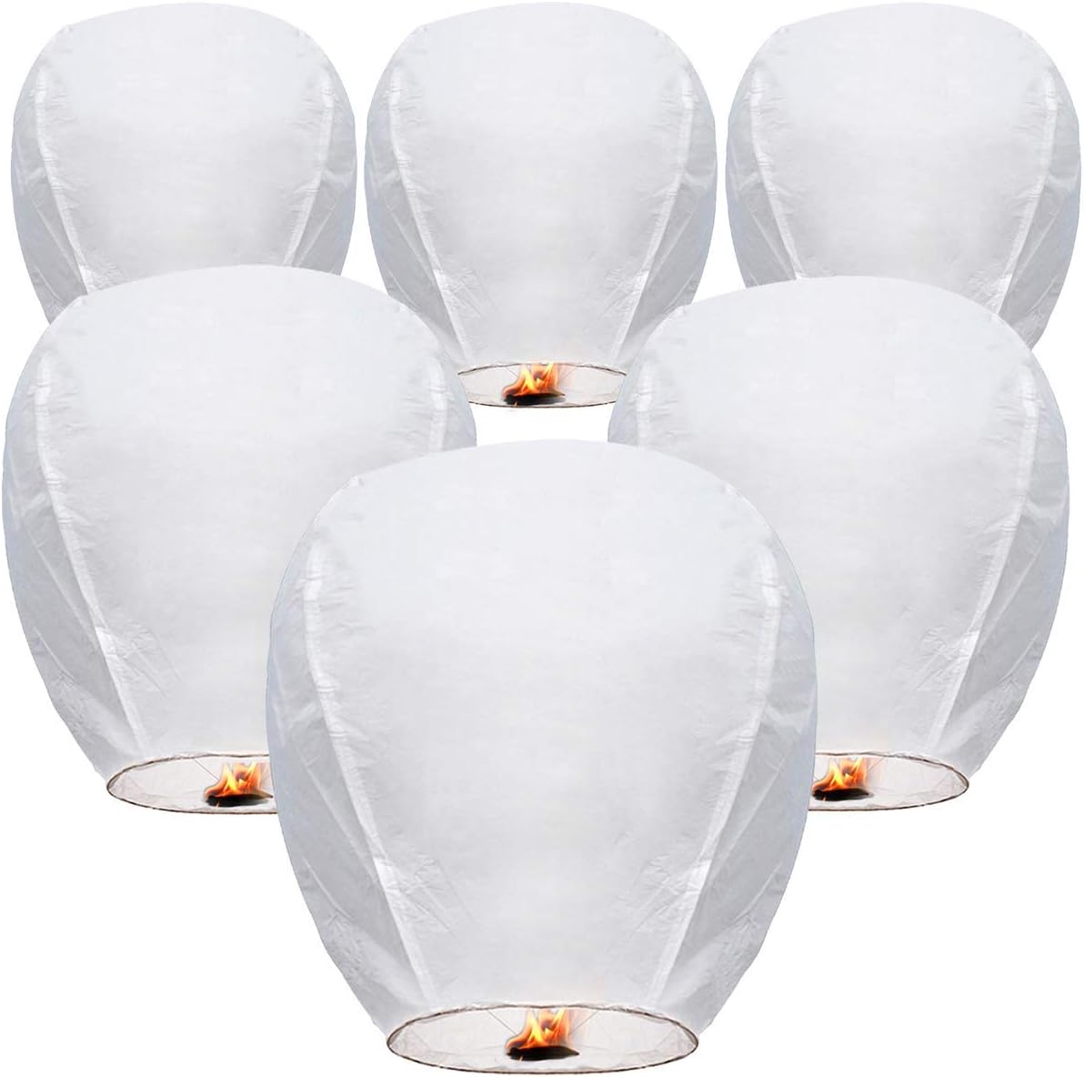 Sky Lanterns (6-Pack) Chinese Lanterns Paper Lanterns for Weddings, Birthdays, Memorials and Much More