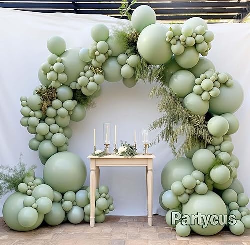 Miniatura 29 de Globos azules polvorientos de diferentes tamaños, doble relleno, color azul pizarra oscura, kit de arco de guirnalda de globos para baby shower