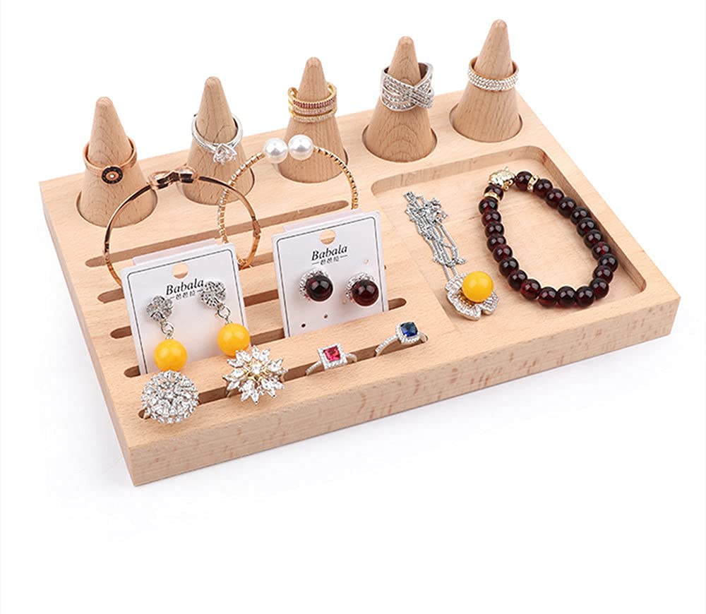 Amazon｜展示 装飾 指輪用リングスタンド 木製 指輪スタンド 円錐