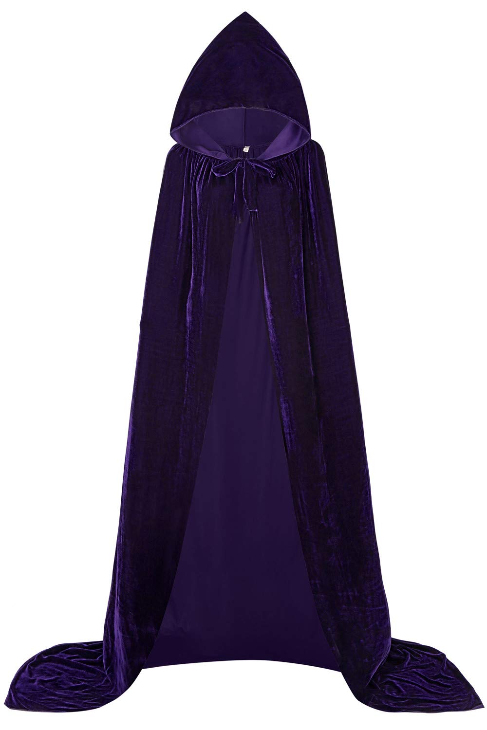 ALIZIWAY Deluxe Hooded Cape Cloak Thick Velvet with Hood for Adults Men Women Cosplay Halloween Christmas: XX-Large Purple