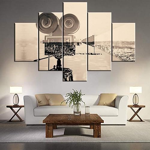 Miniatura 3 de Arte de pared con varios paneles, imágenes de equipo de películas vintage, impresas en lienzo, pinturas conceptuales de cine, obras de arte modernas