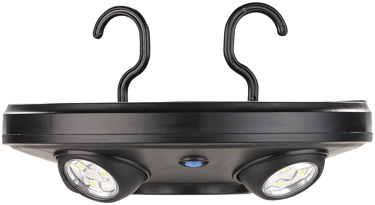 Luminea Luces para sombrillas - Lámpara de sombrilla: Súper Brillante Lámpara de Pantalla LED, 4 giratorios y Regulables focos, 200 lúmenes (sombrilla 220 lúmenes, Luz, Tienda)
