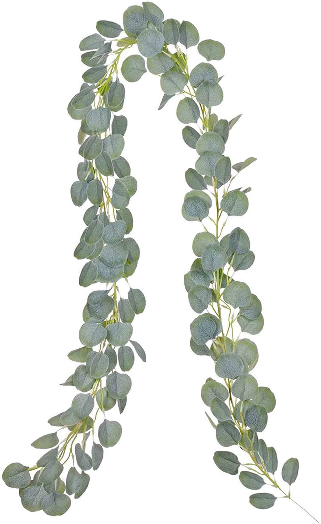 KASTWAVEArtificial Eucalyptus, Eucalyptus Vines Handmade Garland, Faux Vines Leaves Plants, Garden Decorations for Wedding Bridal Shower Party Festival Backdrops Outdoor Christmas, 1 Pack