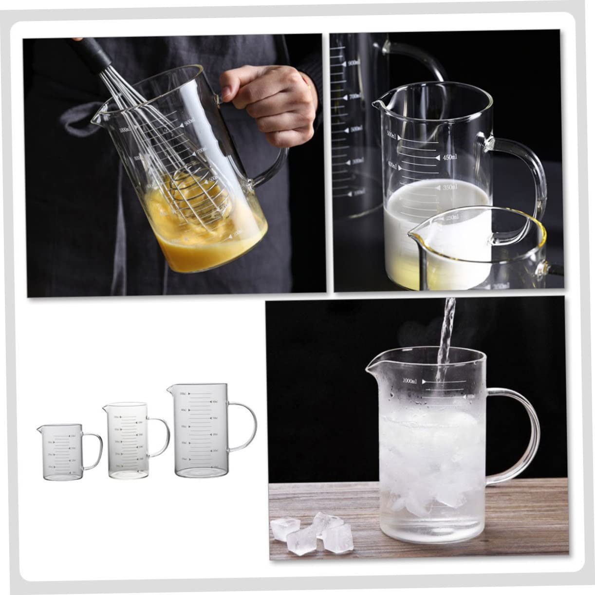 IMIKEYA 3pièces à Mesurer Graduées Mug Pour Lait Jus Et Ingrédients De Pâtisserie Précision Et Lisibilité Assurées
