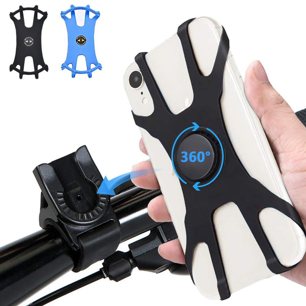 Ellis Kas Bike & Motorcycle Phone Mount，360° Adjustable，Universal Motorcycle Phone holder for iPhone 11/Pro/XS/MAX/XR/X/7/8/Plus, Galaxy, Google Pixel, Nubia, LG