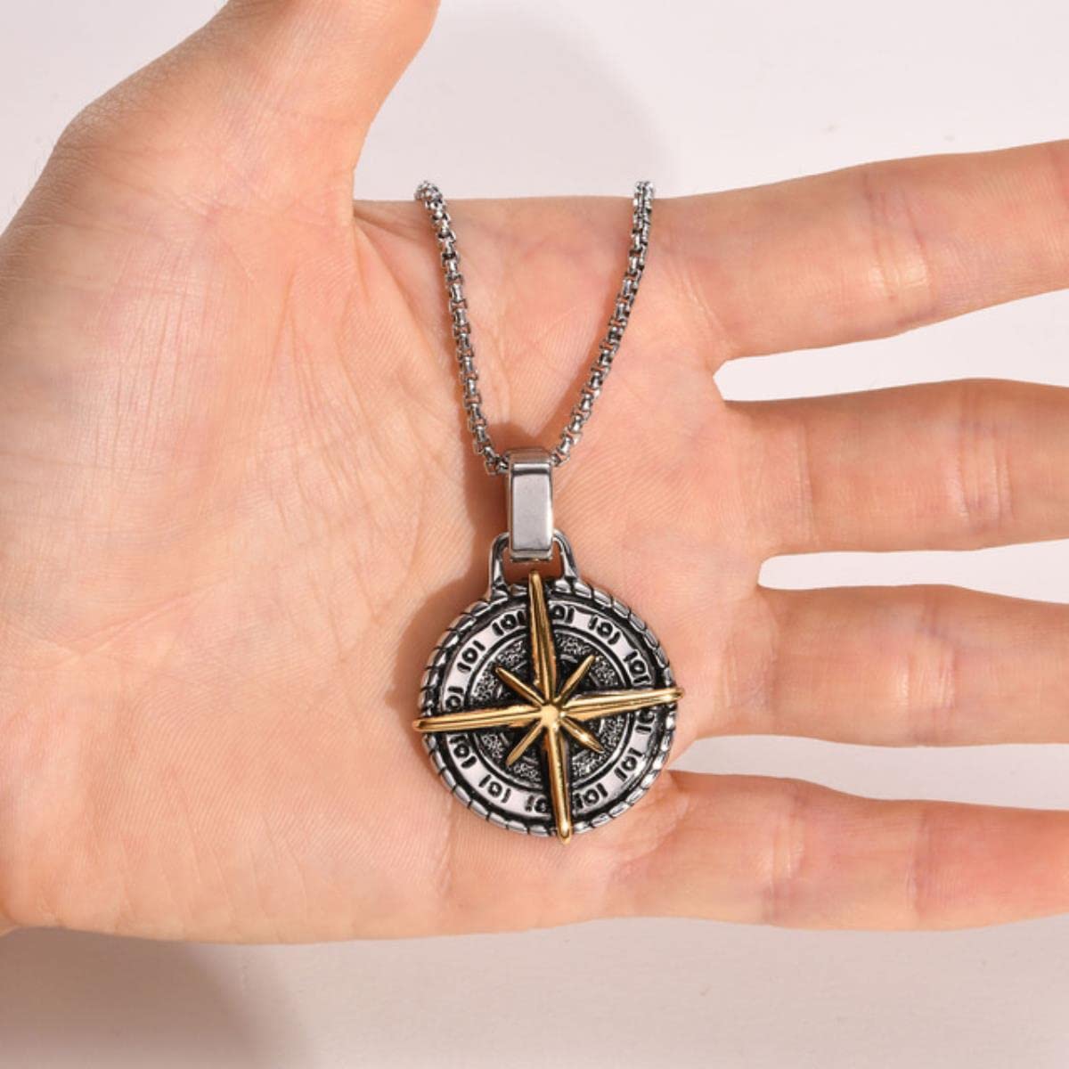 Collier avec pendentif Bouddha Sculpt Rings™ pour homme en acier