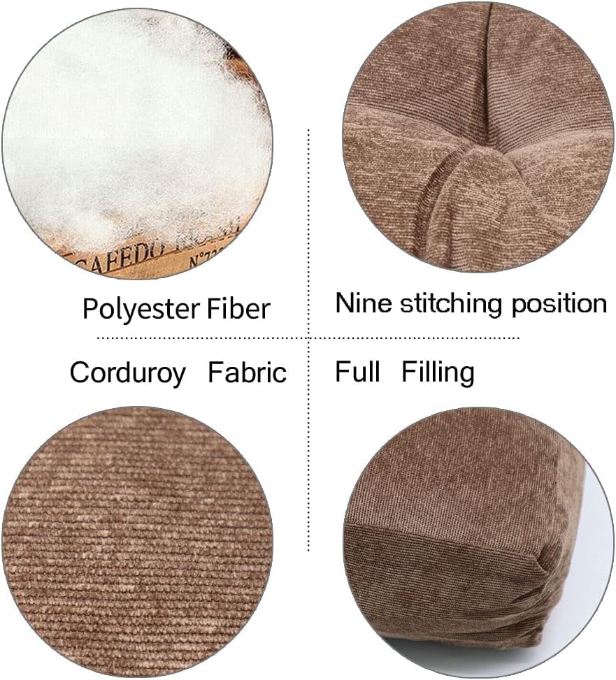 Image of Floor Pillow, Square Meditation Pillow for Seating on Floor Solid Thick Tufted Seat Cushion Meditation Cushion for Yoga Living Room Sofa Balcony Outdoor