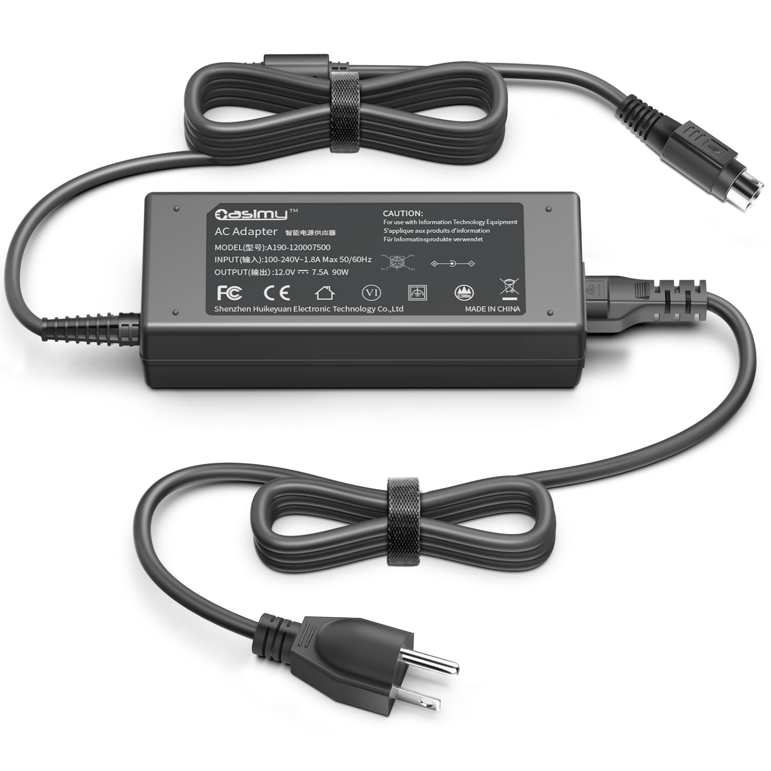 CASIMY 12V 7A 4 Pin Power Adapter Compatible with Wacom Cintiq 22HD DTH-2200 DTK-2200 Tablet, Lorex 19