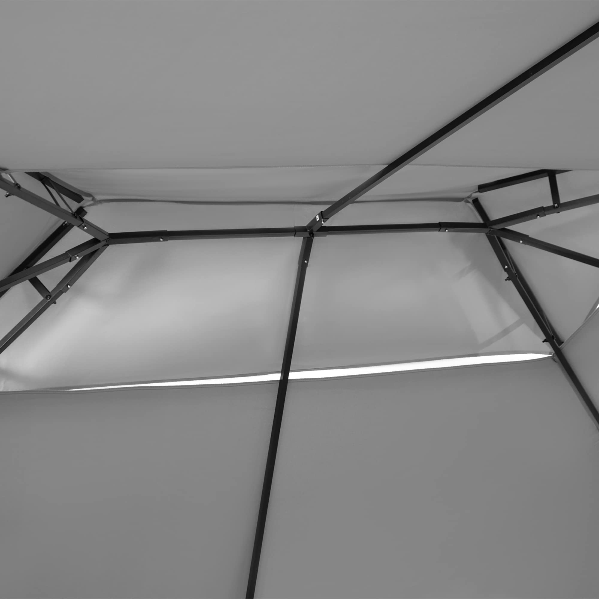 Outsunny Pavillon 3x4m pavillon de Jardin avec 6 Parties latérales Tente de fête Tente de Jardin avec Double Toit Gris foncé