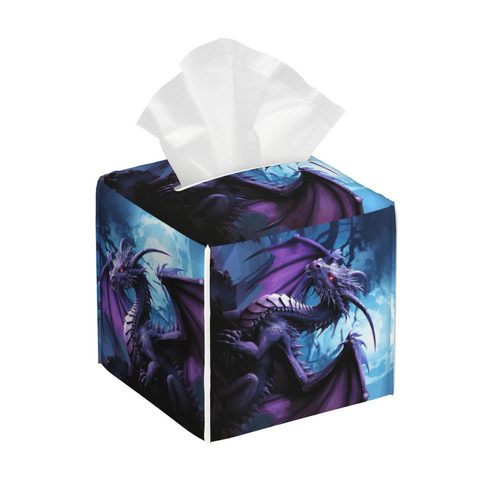 Purple Dragon Purple Moon Tissue Box Cover Square Cube Boxes