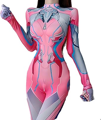 Sexy and Provocative Full-Body Tights Cosplay Costume with Holes, Adult Use, Stretchy Material, Event Wear, Birthday Gift, Pink