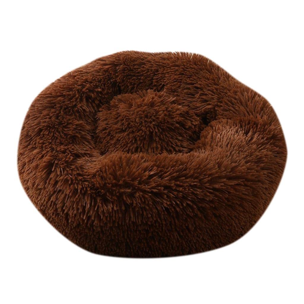 CALANDIS Pet Dog Sleeping Bed Indoor Pet Round Cozy Comfort Bed Nest Coffee-60Cm