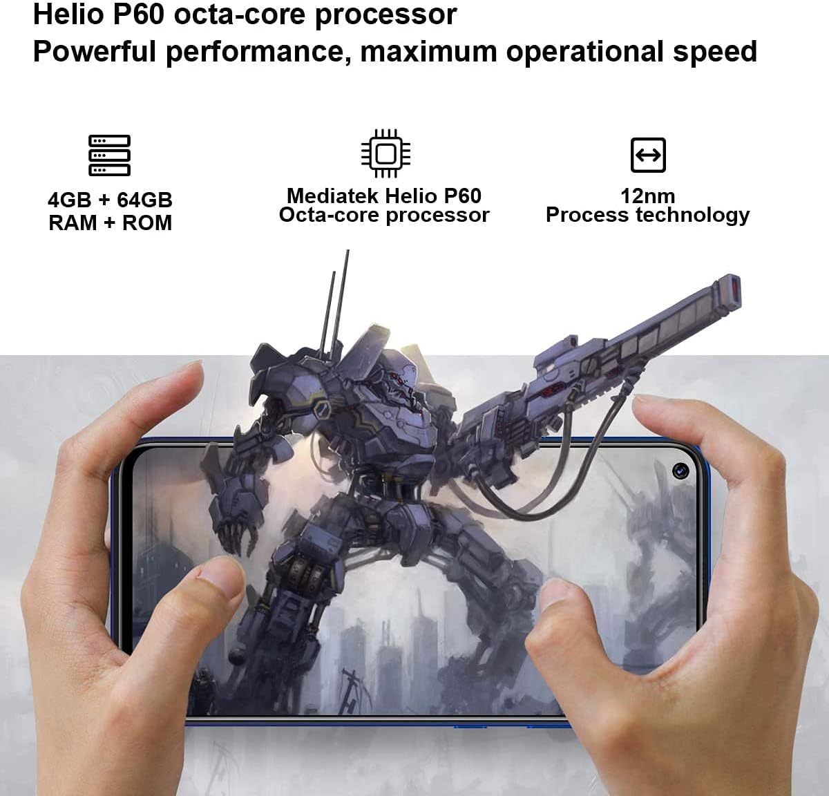 OUKITEL C21 showing SIM tray and processor details