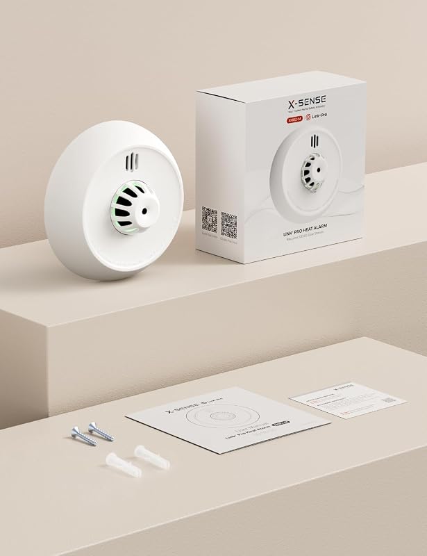 X-Sense XH02-M Vezeték Nélküli Hőérzékelő 10 Éves Elemmel - Összekapcsolható Riasztó Rendszer Konyha, Garázs és Padlás Védelméhez, Bázisállo