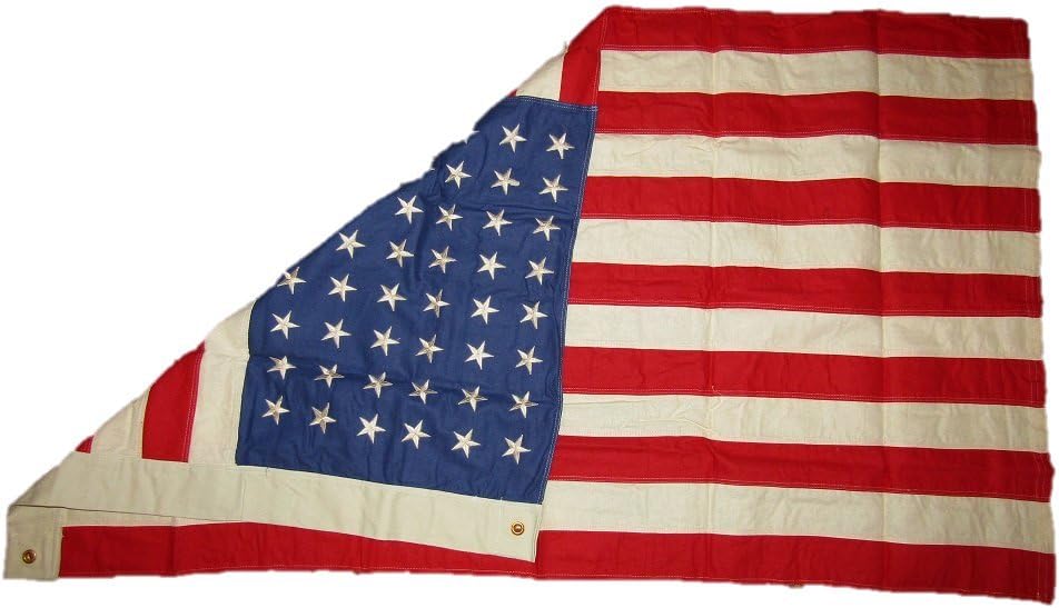 AES 3x5 Embroidered Sewn 48 Star USA American Tea Stain Vintage Cotton Flag 3'x5'