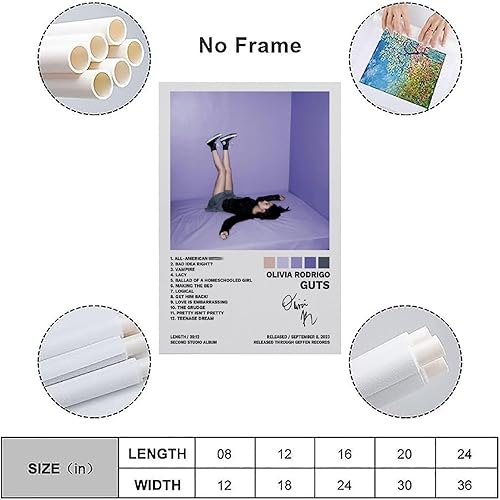 Miniatura 7 de BAON Póster Olivia de Rodrigo Guts para portada del álbum, pintura decorativa, lienzo, pósteres de pared, 16 x 24 pulgadas