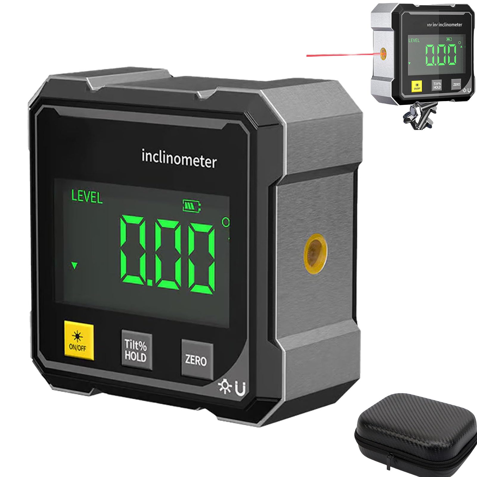 Upgraded 4-Side Magnetic Digital Angle Gauge, Digital Angle Finder Magnetic, Cube Inclinometer With Backlight, Table Saw Miter Protractor, Woodworking