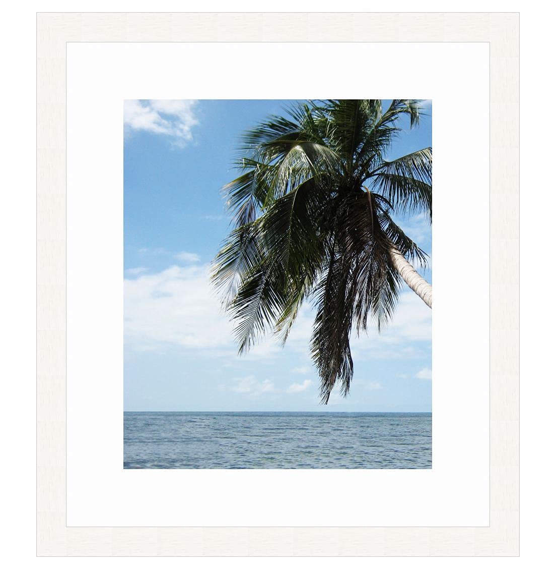 Cadre Photo avec Passe-Partout Super Blanc pour Image 32x38 cm ou 38 x 32 cm Cadres Blanc, 3 cm de Largeur, Cadre en Bois