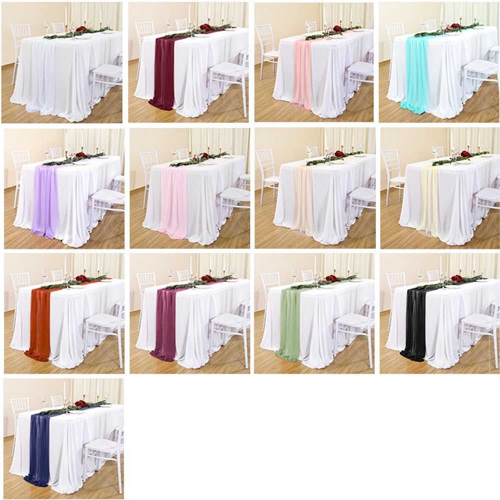 Mixsuperstore - Runner da tavola in Chiffon, per Matrimonio, Stile
