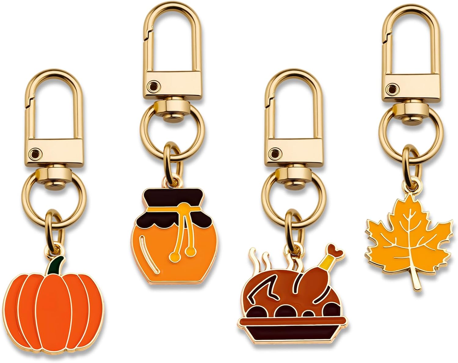 Ikacvb Thanksgiving Keychain 4pcs Fall Gifts For Women Friends Teen Girls Cute Keychains Bag Charms Thanksgiving Turkey Decoration For Purse Charm For Handbags Key Chains Women Cute Stuff