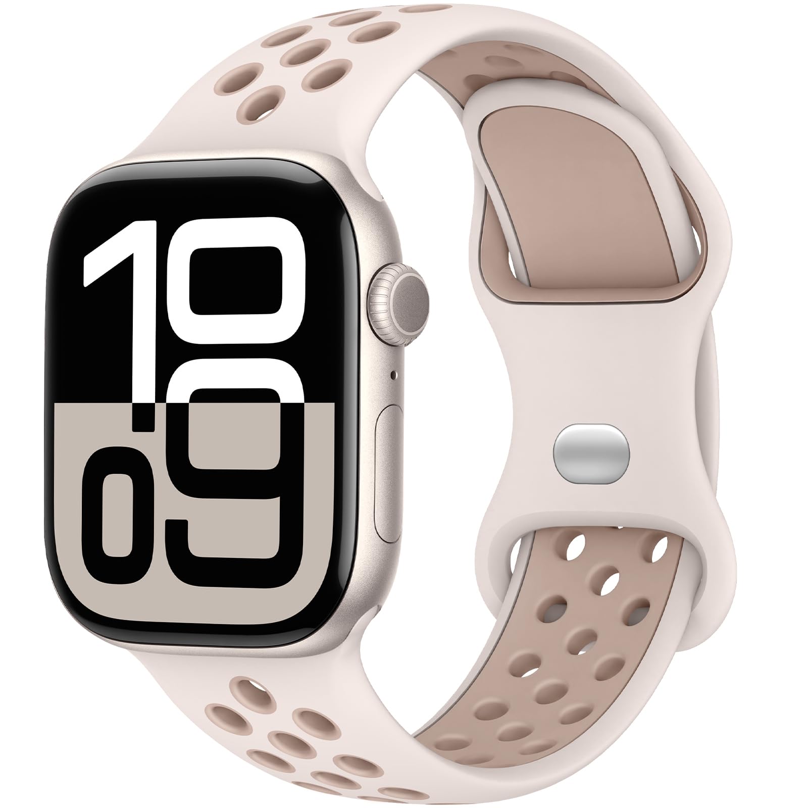 Yoohoo Sport Armband Kompatibel mit Apple Watch 46mm 45mm 44mm 42mm 41mm 40mm 49mm 38mm, Poröses Atmungsaktiv Silikon Band für iWatch SE Ultra 11 10 9 8 7 6 5 4 3 2 1 Damen Herren