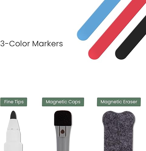 Miniatura 6 de Calendario magnético para refrigerador, set de calendario para refrigerador de borrado en seco con plantas (3 tablas) - Pizarra blanca planificadora