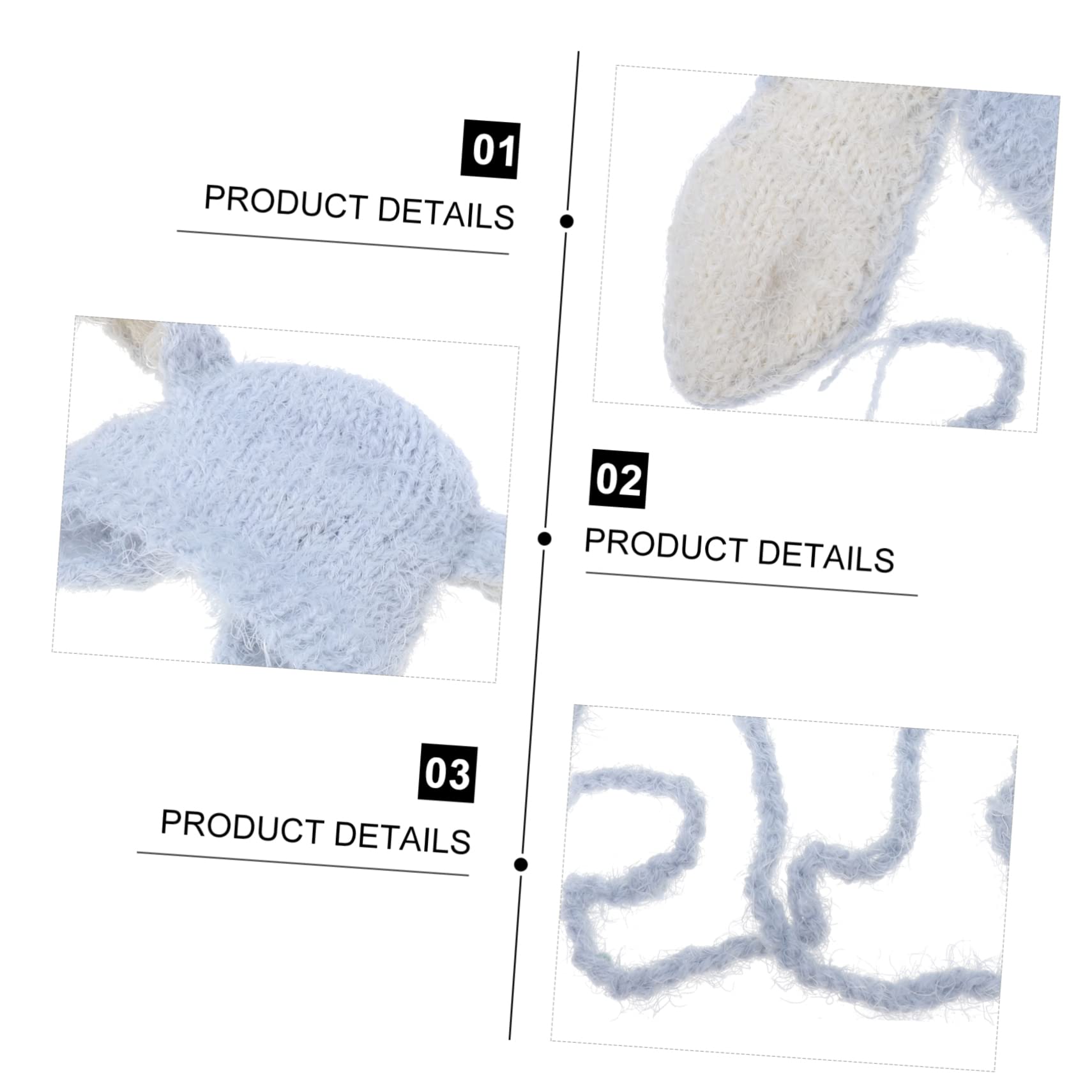 COLLBATH 3 Stück Hasenmütze wintermütze kindergeschenke gadgets babykostwärmer babytragen Babymütze mit langen Ohren Beanie-Mütze mit Hasenohren Elasthan Grey