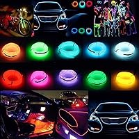 Vista 2 de ABALDI Alambre electroluminiscente para decoración interior de automóvil (9 pies, blanco)