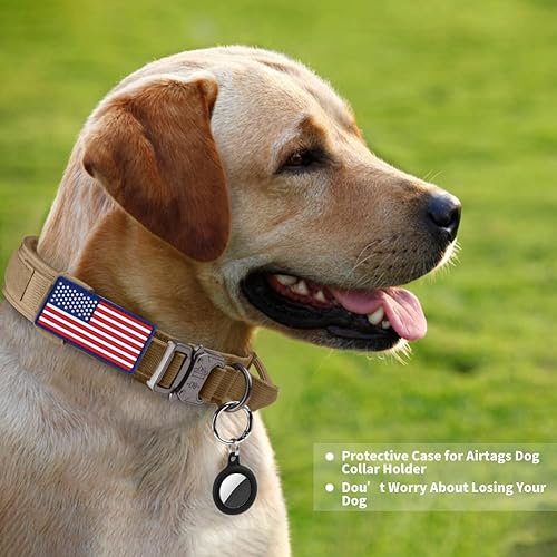 Miniatura 2 de Juego de collar y correa táctica para perro, collar ajustable de nailon para perro con asa y hebilla de metal resistente para perros medianos y