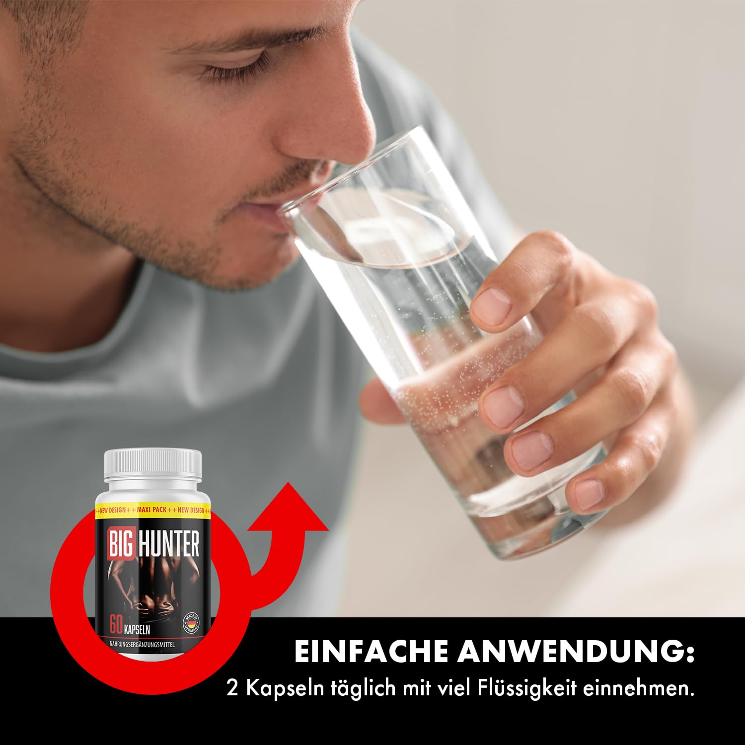 Big Hunter Kapseln - Liebe, Lust und Leidenschaft - für aktive Männer - 60 Kapseln 5x