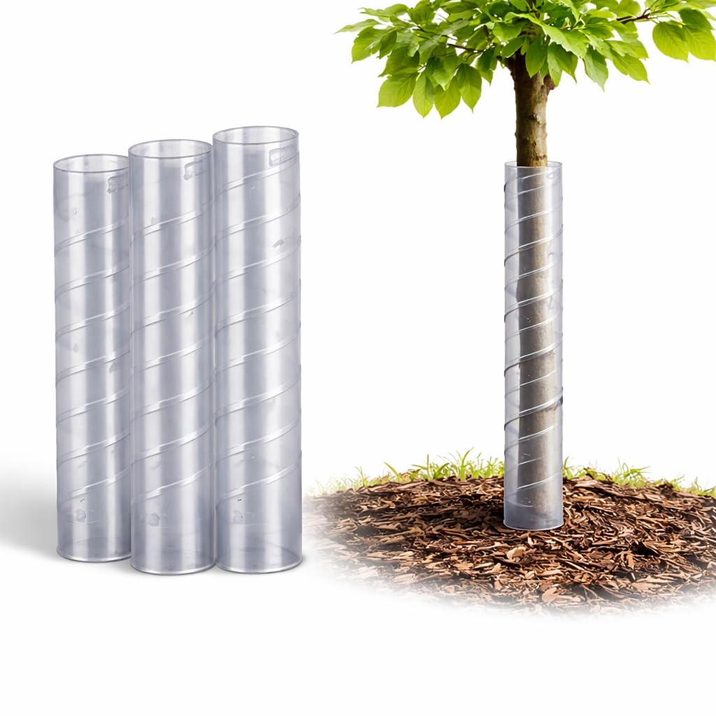 Spiral Tree Guards - Plastic Protector Tubes 38mm x 600mm - Saplings & Plant Tube Protectors from Dogs & Animals 24" (10)