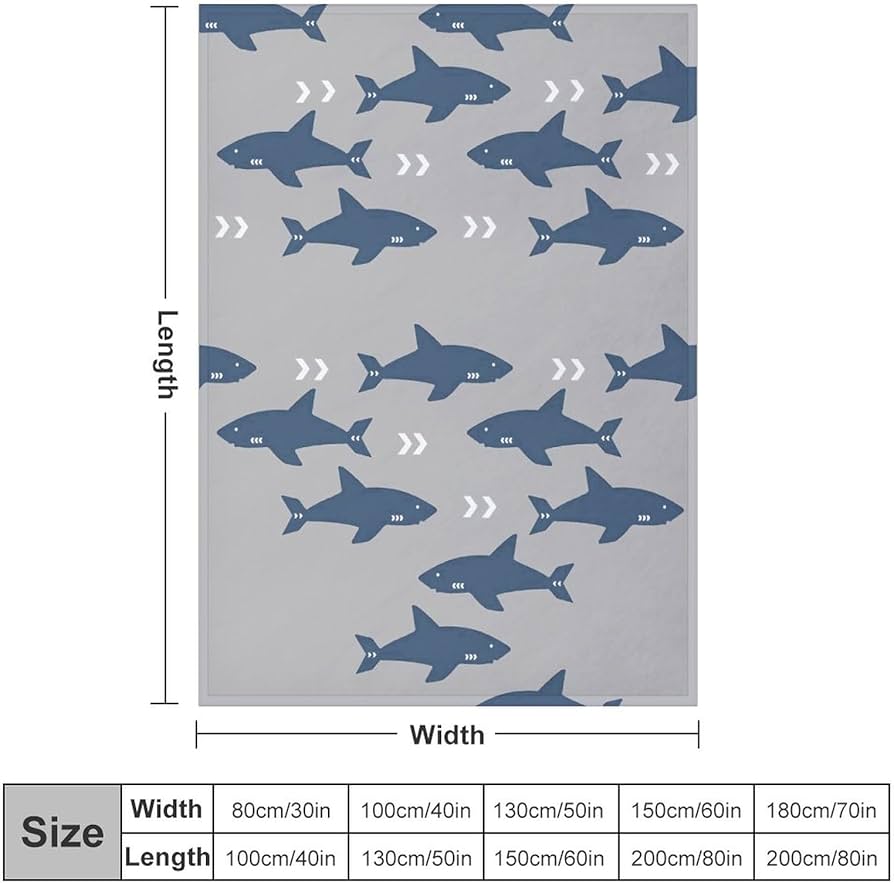 Amazon｜毛布 動物柄 サメ柄 (5) ブランケット シングル 毛セミダブル