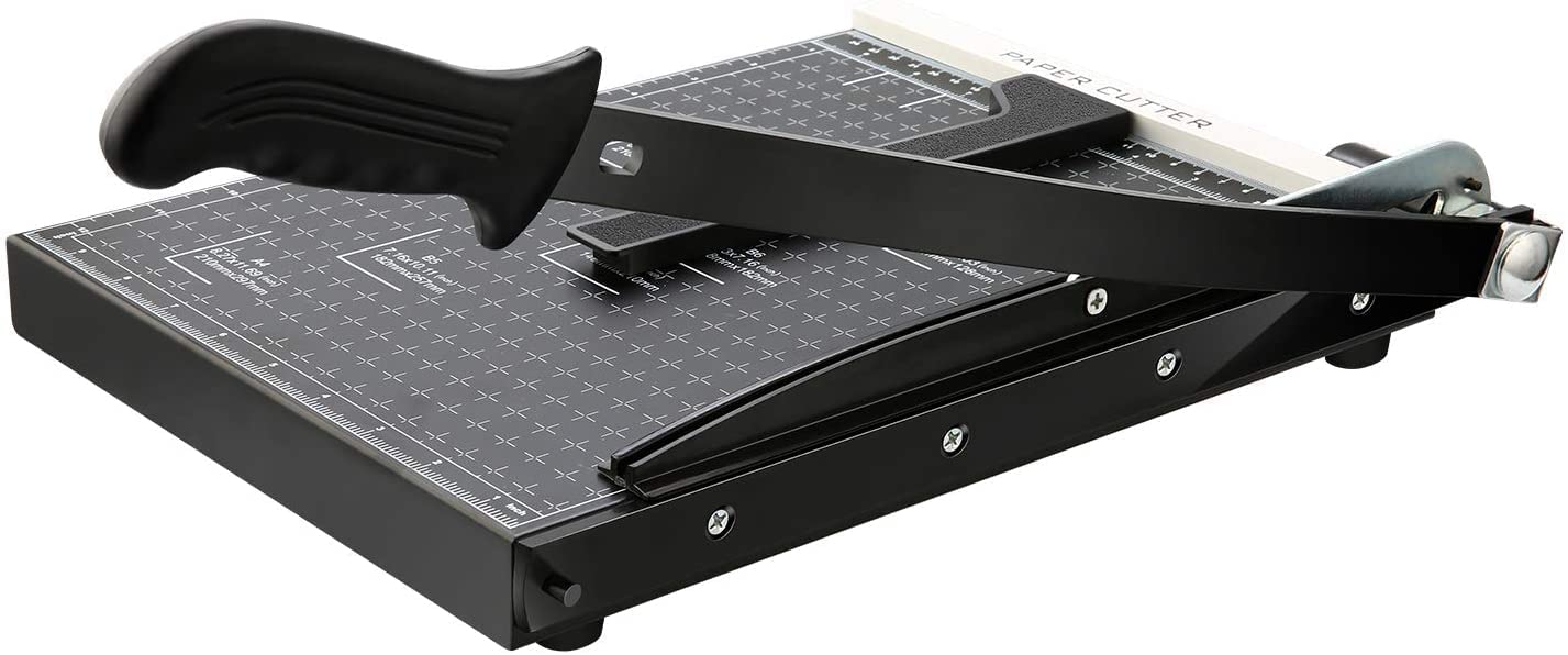 Coocheer - Tijeras para oficina (tamaño A4, 12 hojas, 30,5 cm), color negro 32 * 25 CM