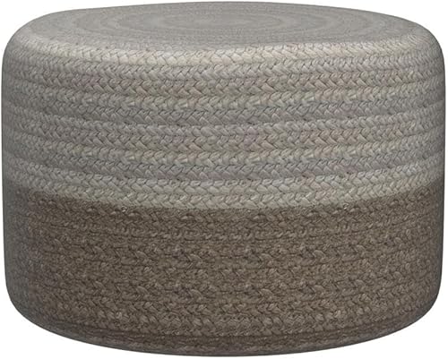 Miniatura 3 de S & L Homes Puf otomano – 100% yute trenzado reposapiés puf de punto a mano tradicional de cordón bohemio para sala de estar, dormitorio, guardería,