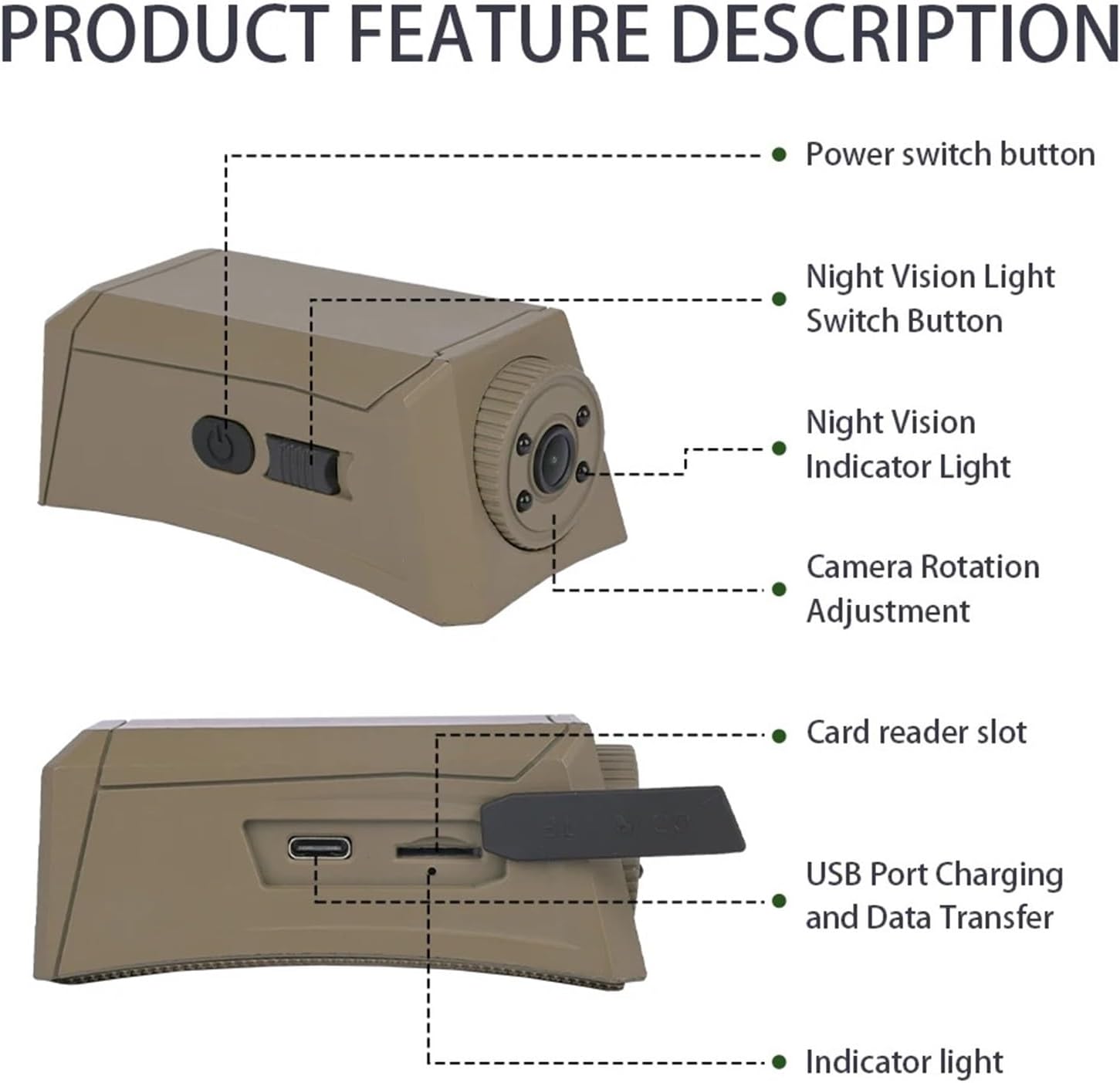 Tactical Helmet Camera, 1080P HD Video Recorder with Photo Capture, Adjustable-Angle Helmet Cam, Fast Helmet Accessories