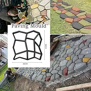 Plastic Paving Mould Path Maker Mold for Tile Reusable Mould Concrete Cement Stone Walk Paving Paver Pavement for Garden Home