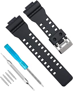 Replacement Casio watch bands men, Gshock watch band for G-8900/GLS-8900/GR-8900/GW-8900/GD-100/GD-110/GD-120/GA-110/100/120/200/150/GLS-100/GA-300 Black