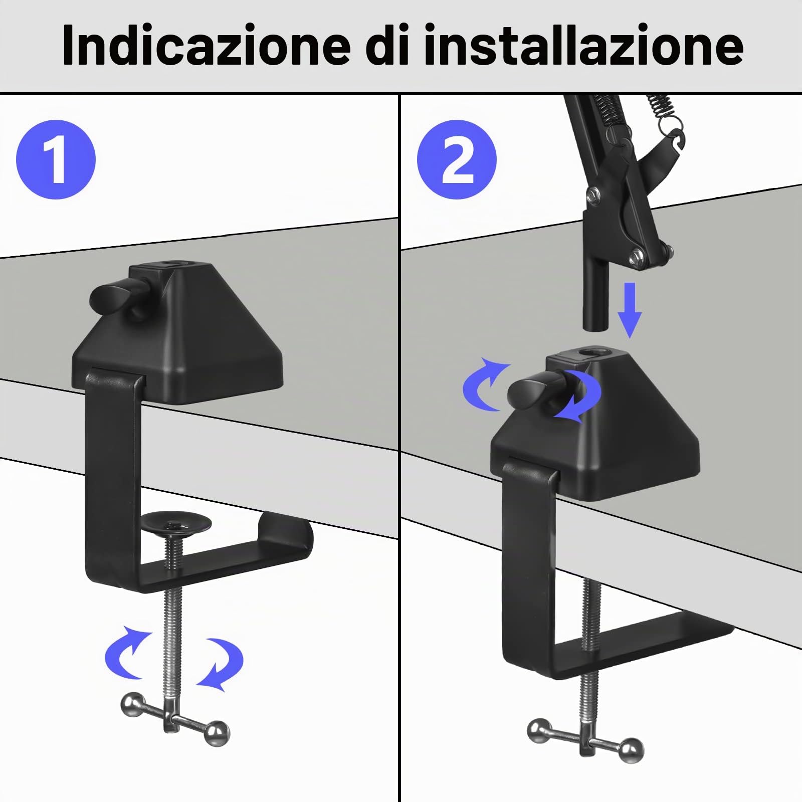 Geekria for Creators - Morsetto per microfono da scrivania, morsetti per asta regolabile per microfono compatibile con Rode PSA1+, TONOR T20, Aokeo AK-35, InnoGear braccio microfono