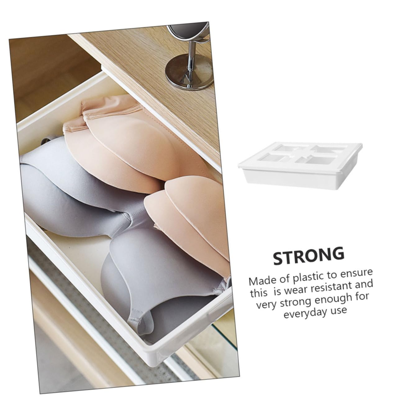 SHINEOFI Organizzatore del Cassetto in Plastica Resistente Scatola Porta Oggetti Salvaspazio per Articoli da Ufficio Cosmetici e Accessori Design Scorrevole per Casa e Ufficio