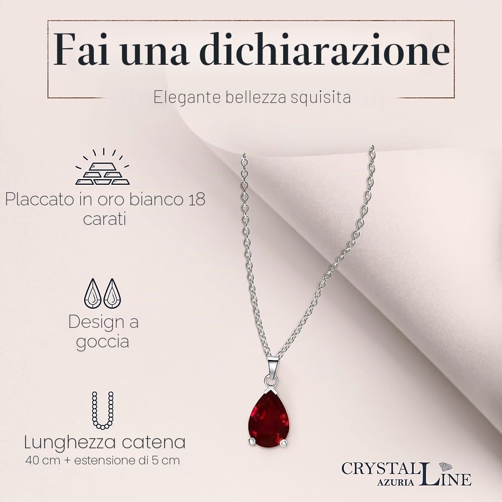 Crystalline Azuria Parures Lacrime per Donne Nozze Sposa Gioielleria Parure Con Collana e Orecchino Zirconia Damigella D'onore Gioielleria