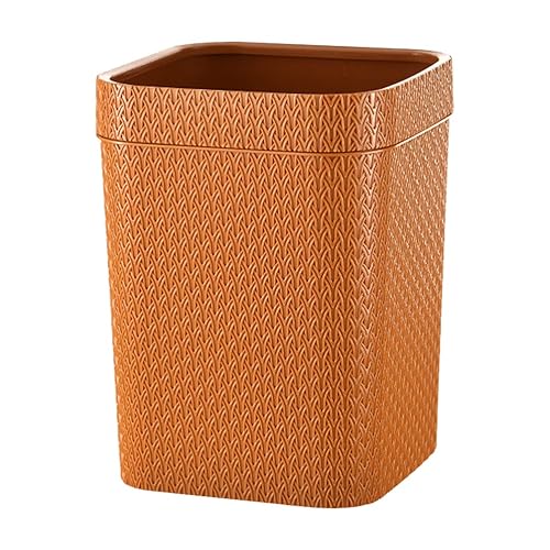 Miniatura 1 de LIFKOME Cubo de basura de ratán de imitación de habitación, Cubo de basura de plástico con anillo de prensado, Papelera de plástico vintage,