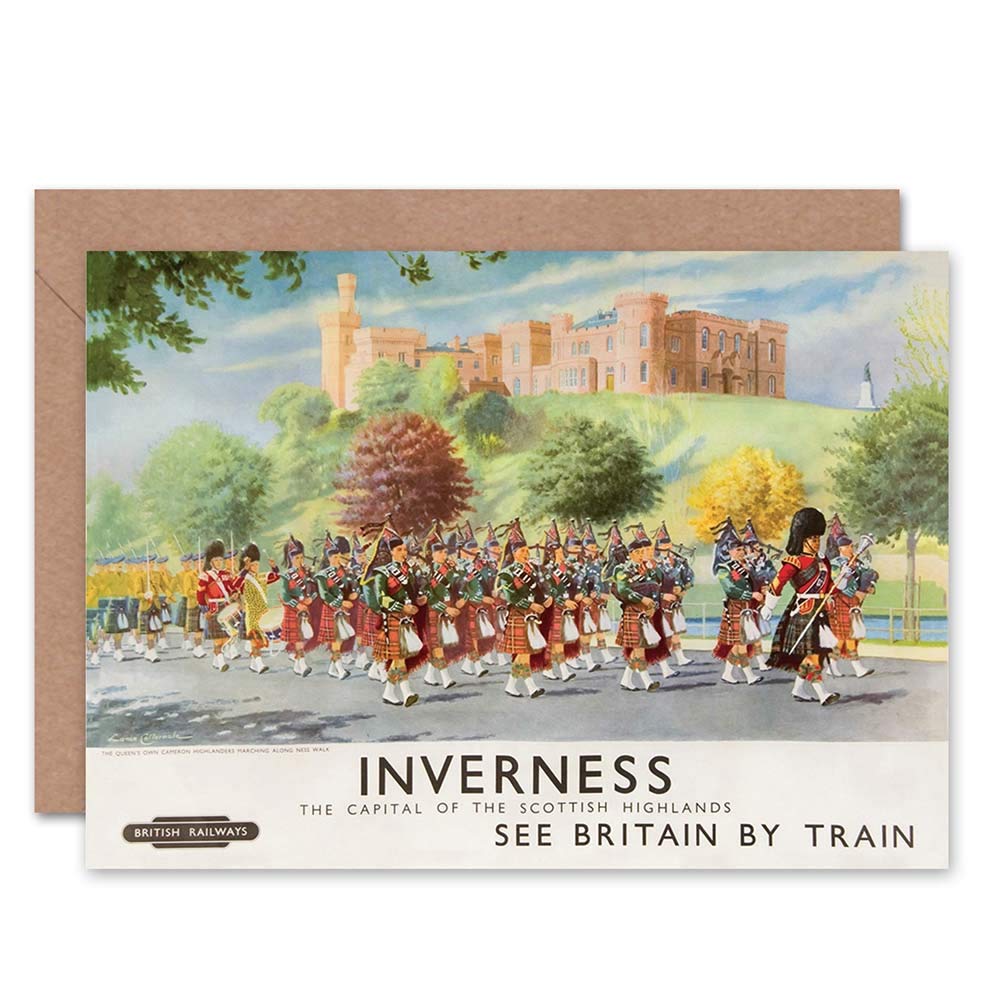 Geburtstagskarte „Reisen Inverness“ – Britische Bahnromantik | Hochwertig & Personalisierbar Von Wee Blue Coo