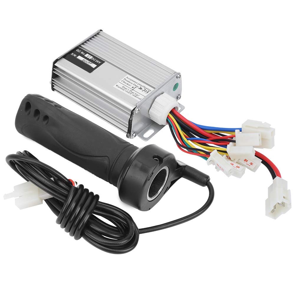 Alomejor Controlador de Acelerador 36V 1000W Controlador de Velocidad de Cepillo de Motocicleta con Kit de empuñadura de Acelerador de Cable Largo Ordinario
