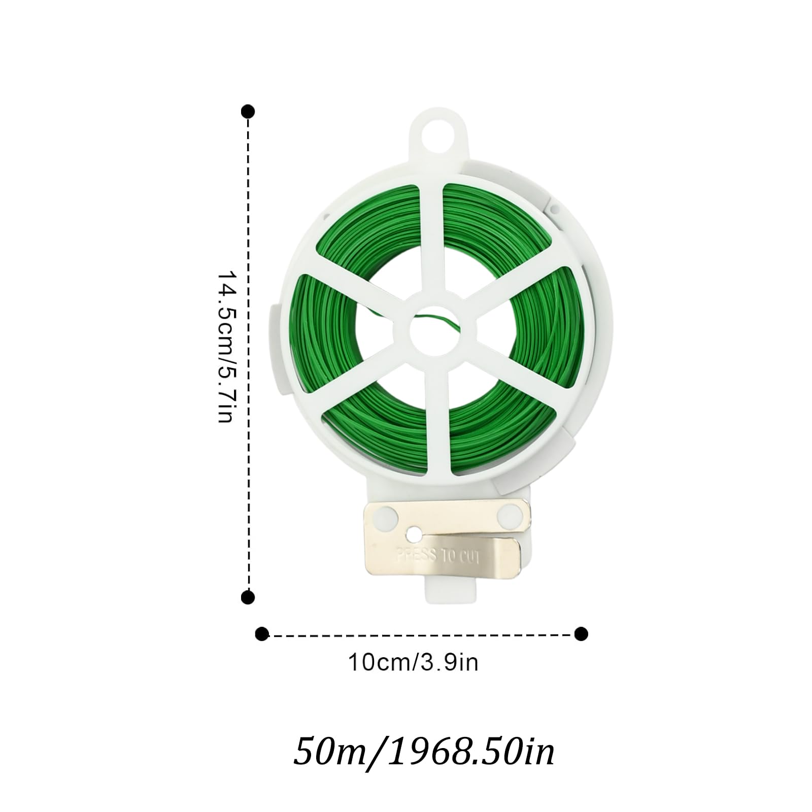 Filo Da Giardino, Diametro: 2 Mm, 50 M, Plastica, Verde, Rivestito, Per Fiori, Piante, Fai Da Te Arrotolato 97103404