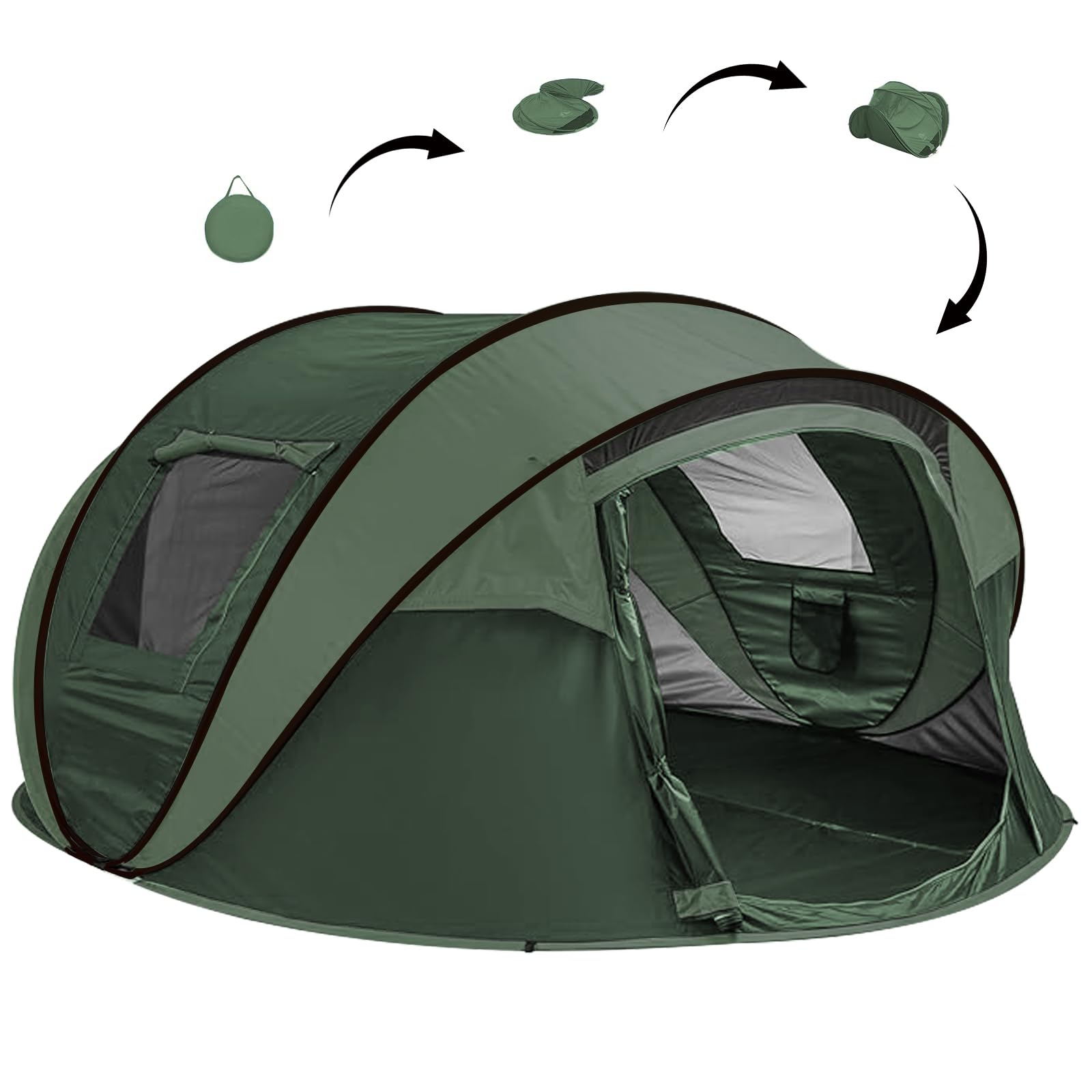 Camping Instant Tent,4-6 Person Pop Up Tent, Water Resistant Dome Tent, Easy Setup for Camping Hiking and Outdoor, Portable Camping Tent with Carry Bag image 2