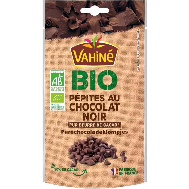 VAHINE - pépites au chocolat noir bio 100g - Trois Articles