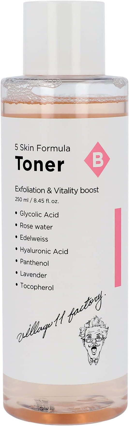 VILLAGE11FACTORY 5 Skin Formula Toner Korean Skincare (250ml 8.45 fl oz) (Exfoliation & Vitality)