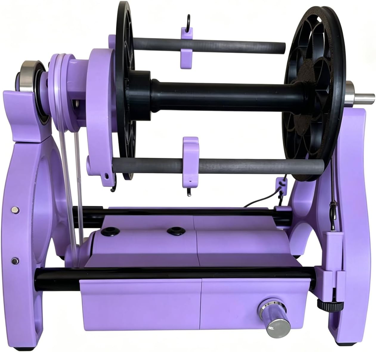 Adjustable Speed Electric Spinning Wheel, 12V Yarn Spinner Winder with Forward Reverse Switch & 3 Spools for Wool Pet Hair Twisting Light Purple