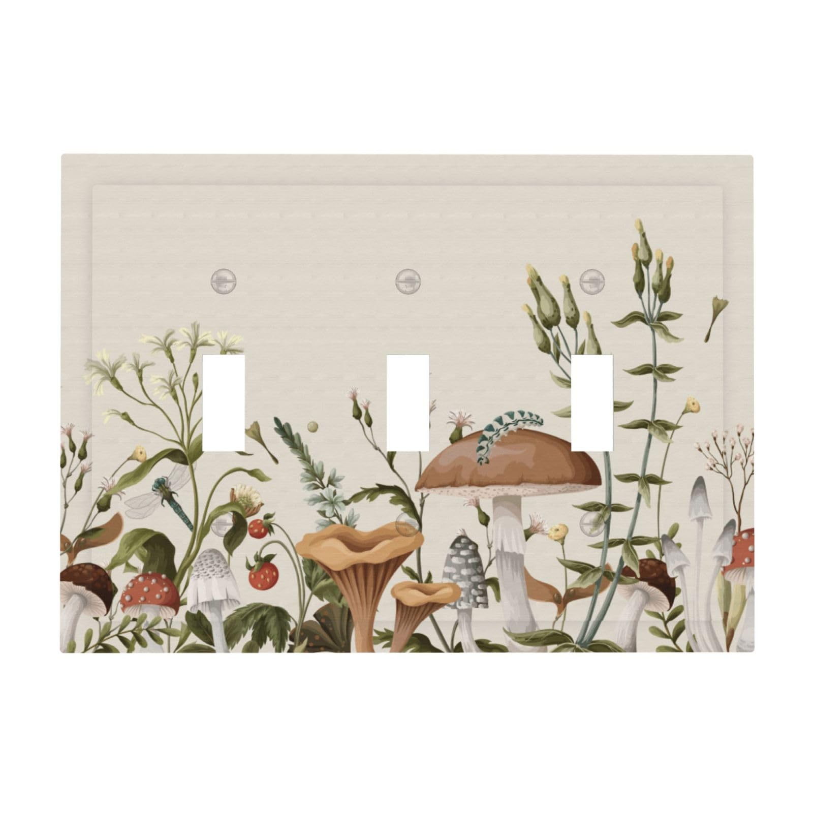 Decorative Gothic Flowered 3-Gang Toggle Switch Wall Plate Standard Size